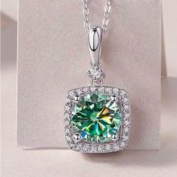 COPY - COPY - MOISSANITE 2 Carat Emerald Cut Pendant Necklace - Picture 3 of 9